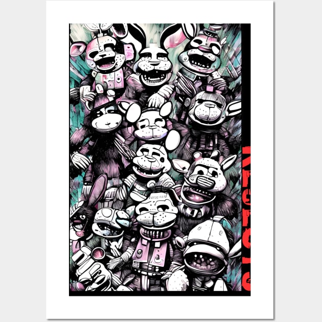 FNAF Rejects - Group Shot Wall Art by The Daisy Tee Co.